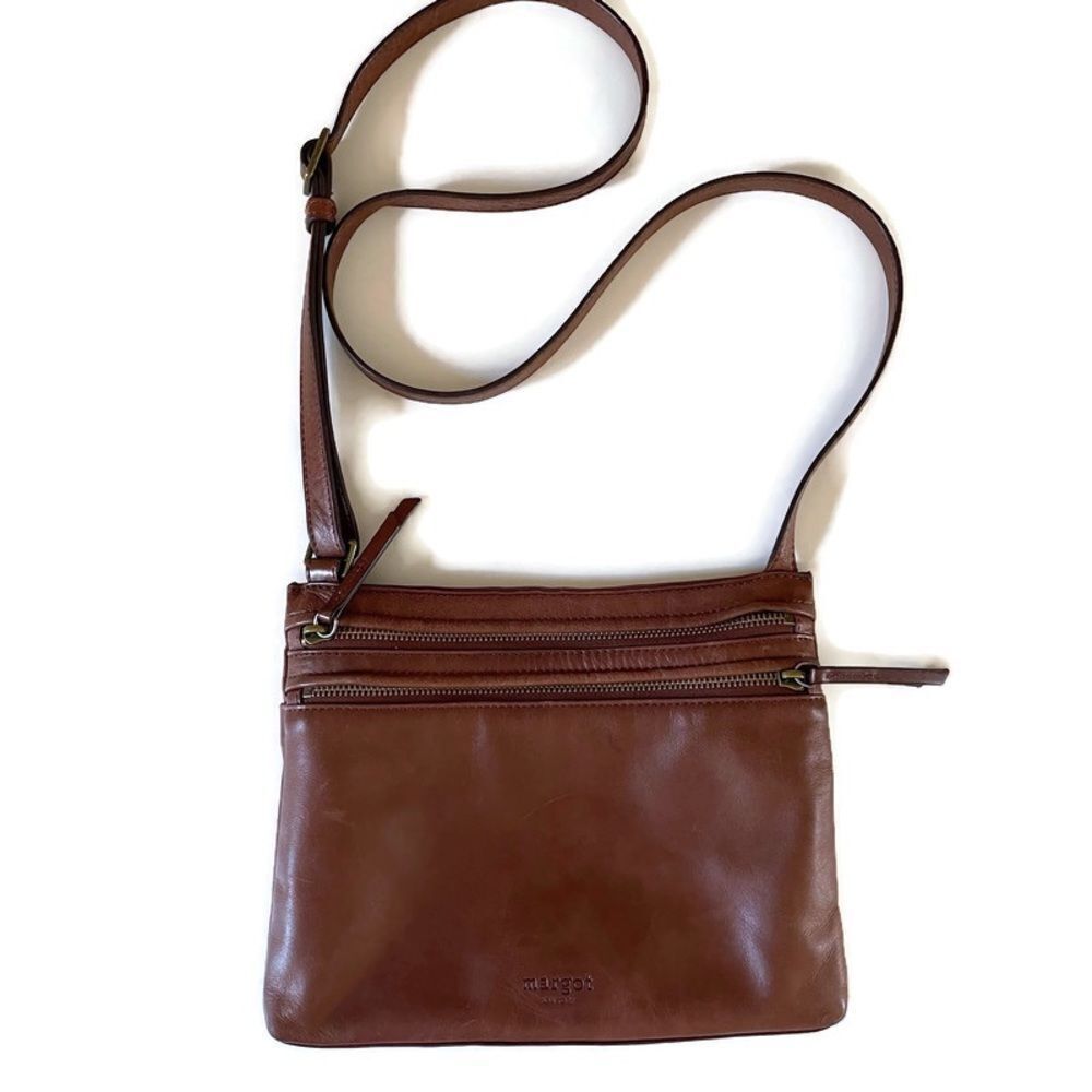 Margot New York Brown Leather Crossbody Bag